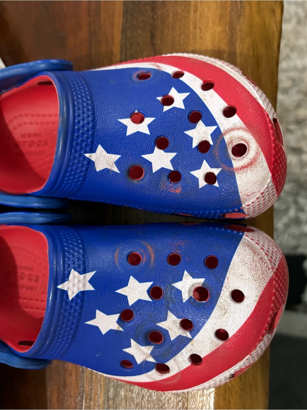 CROCS Kids Red, White & Blue Star Clogs